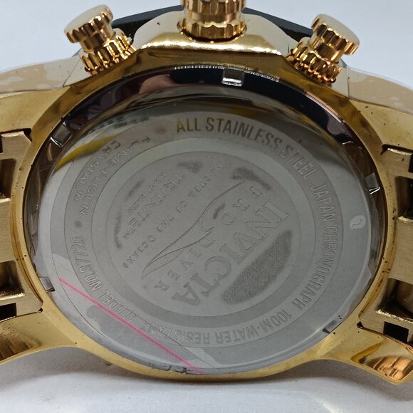 Invicta Pro Diver 37725 Men's 50mm Gold S/Steel Japanese Quartz Chrono Watch NWT - Picture 8 of 16